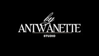 the logo for antwanete studio on a black background